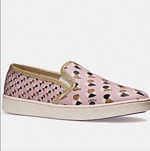Coach C117 Heart Slide Sneakers Size 7.5-7 Pink